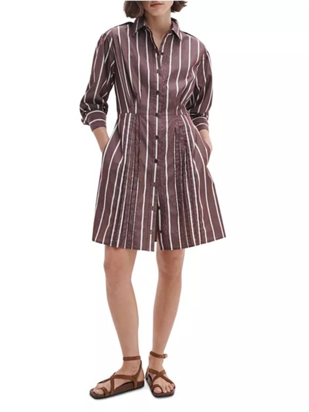 Rag & Bone NWOT Taylor Brown Striped Dress Sz Large